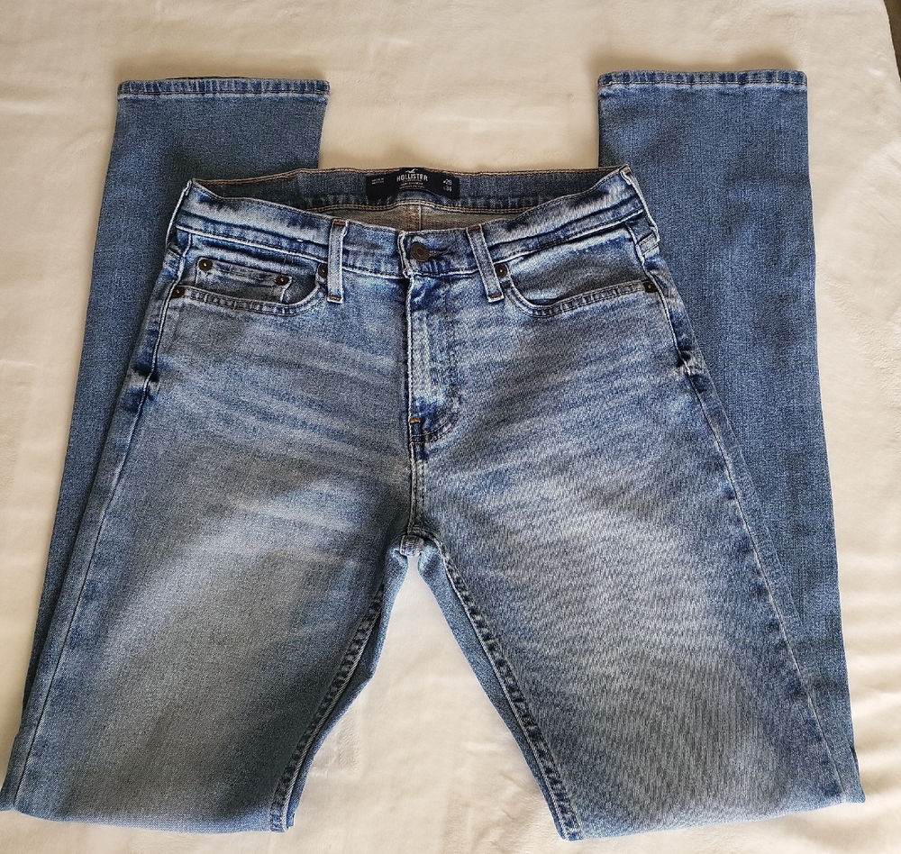 Hollister Men's Elic Flex Blue Slim Straight Jeans W29 L34